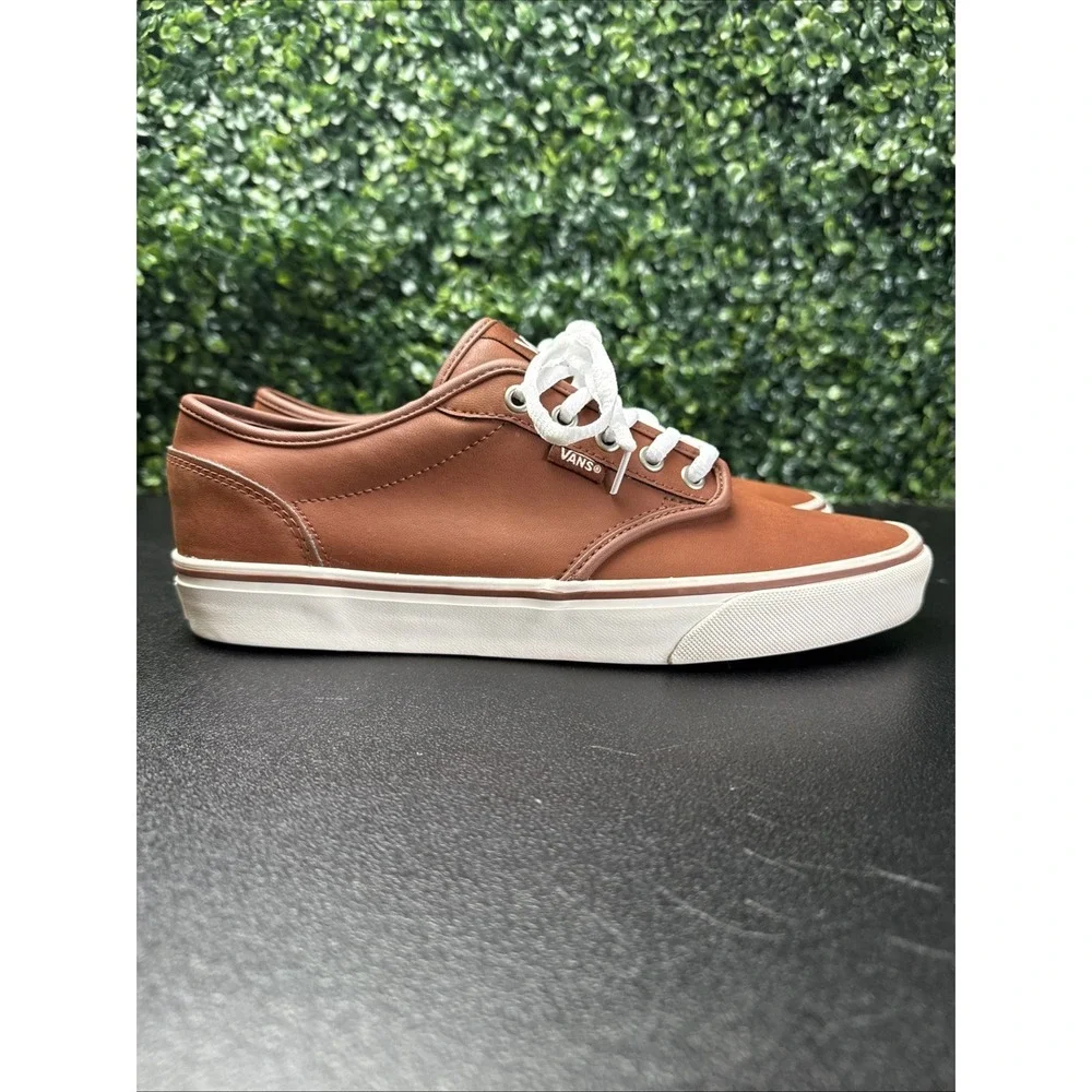 Vans Atwood Leather Mens Skate Shoes Sneakers Size 9.5 Brown